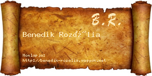 Benedik Rozália névjegykártya